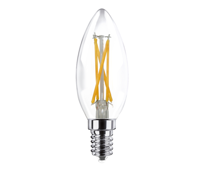 Лампа ULTRA LED Filament Свеча прозр. C37 F E14 5W 3000K